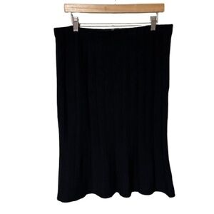 Milano Classic Black Ribbed Pencil Skirt Size XL